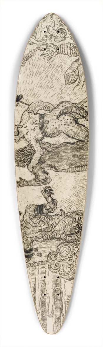 James Ensor - The Devils Dzitts and Hihanox Leading Christ to Hell 39.3 inch art pintail longboard deck