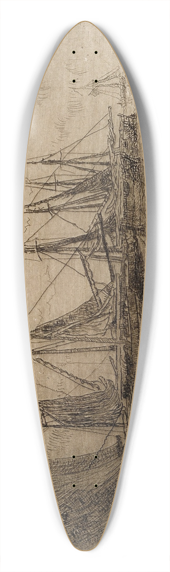 James Ensor - The Small Boats 39.3 inch art pintail longboard deck