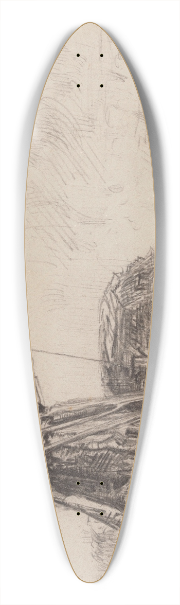 James Ensor - Windmill 39.3 inch art pintail longboard deck