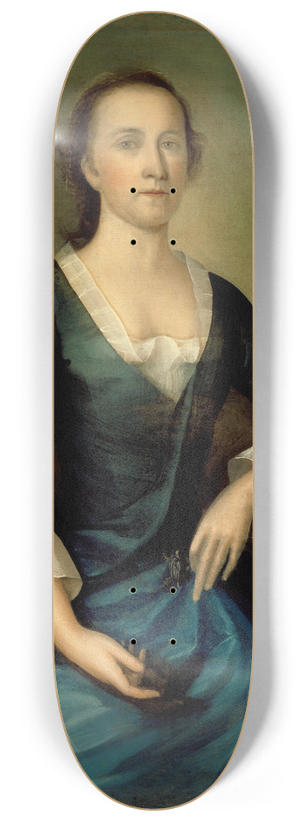 Joseph Badger - Portrait of Sarah Larrabee Edes 8.25 inch art skate deck