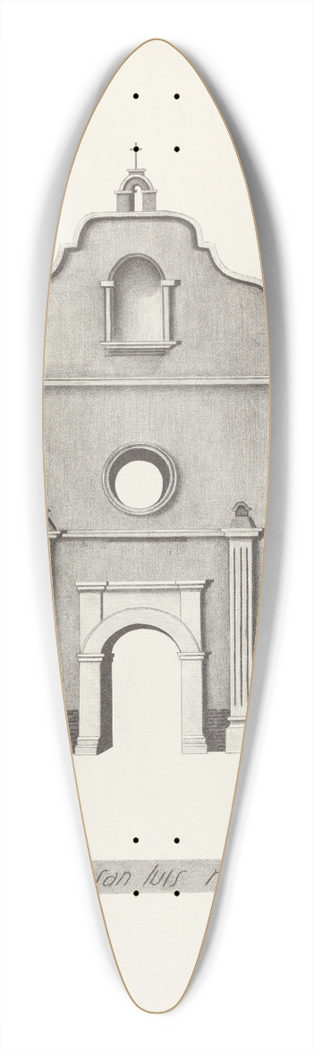 James Jones - Mision San Luis Rey de Francia 39.3 inch art pintail longboard deck