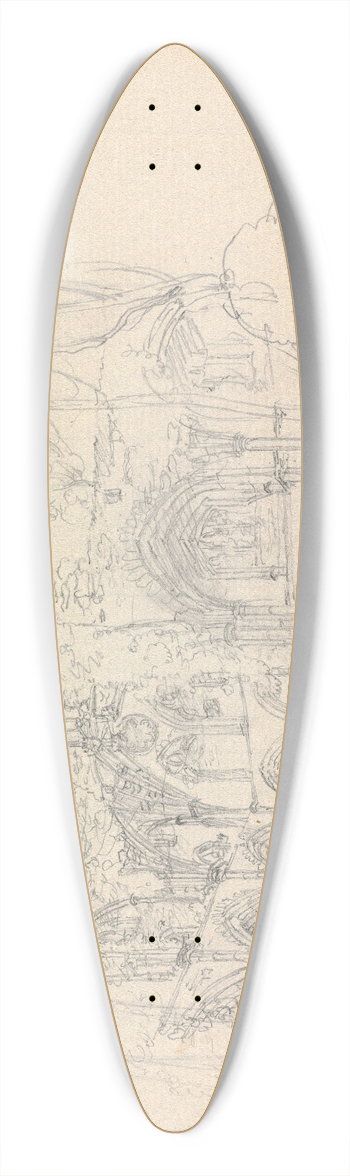 James Moore - Netley Abbey, Hampshire, England 39.3 inch art pintail longboard deck