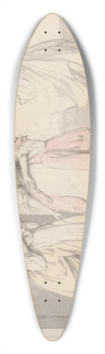 James Roberts - Three Ladies Standing on a Terrace 39.3 inch art pintail longboard deck