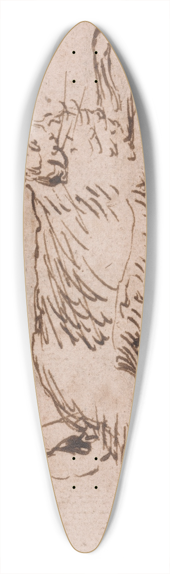 James Seymour - A Hare Running, with Ears Pricked 39.3 inch art pintail longboard deck