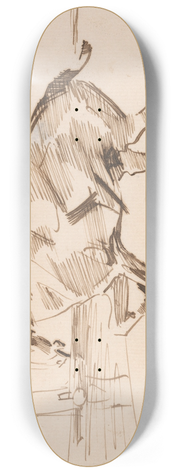 Joseph Crawhall - Tangiers Beach; A Horse Shying at a Crab 8.25 inch art skate deck