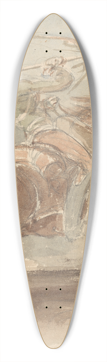 James Stuart - Trumpeter on Galloping Horse 39.3 inch art pintail longboard deck
