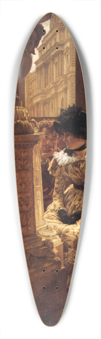 James Tissot - En el Louvre (LEsthetique) 39.3 inch art pintail longboard deck