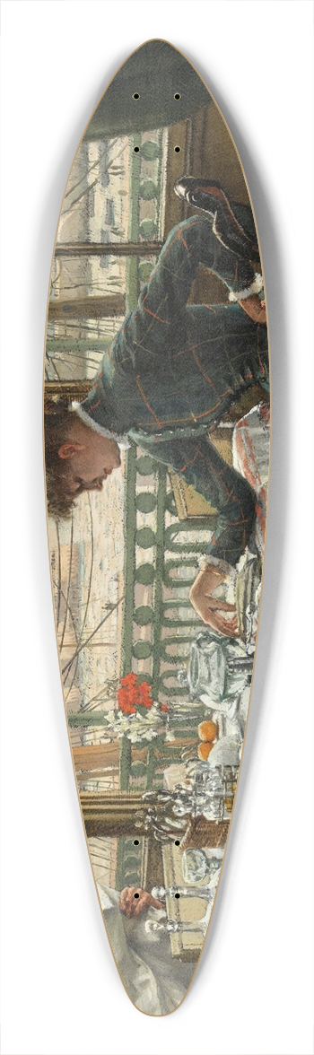 James Tissot - Room Overlooking the Harbour 39.3 inch art pintail longboard deck