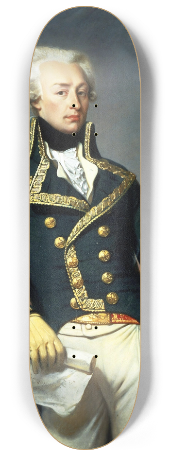 Joseph-Dsir Court - Portrait of Gilbert Motier the Marquis De La Fayette as a Lieutenant General, 1791 8.25 inch art skate deck