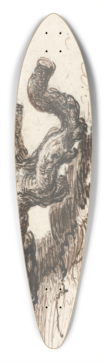 James Ward - A Tree Trunk on the Ground 39.3 inch art pintail longboard deck