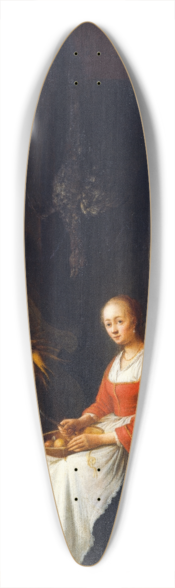 Jan Adriaensz van Staveren - Kitchen Scene 39.3 inch art pintail longboard deck