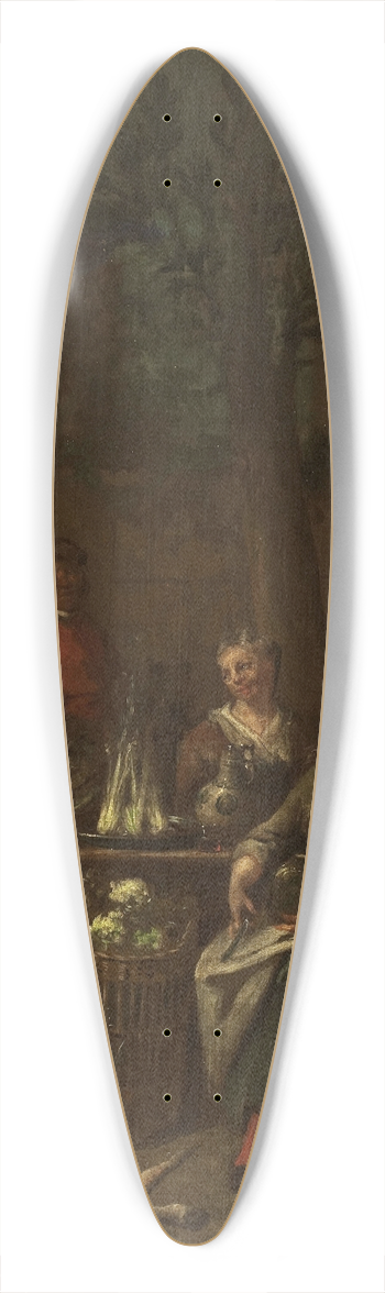Jan Baptist Lambrechts - Scene by a stand with vegetables 39.3 inch art pintail longboard deck