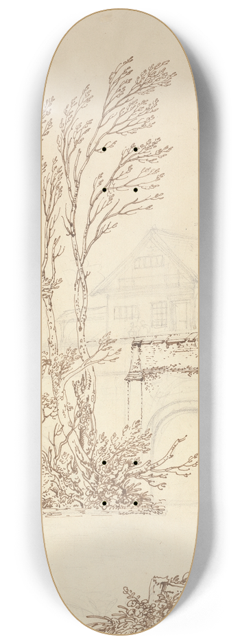 Joseph Farington - Caversham Bridge, Reading 8.25 inch art skate deck