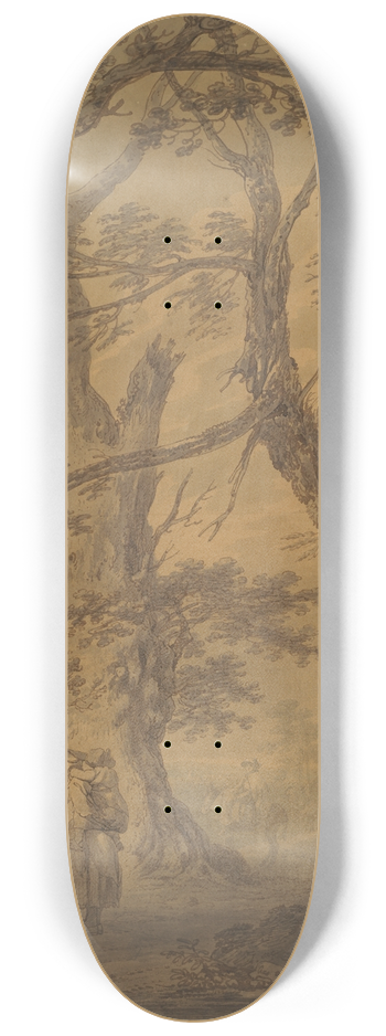Joseph Farington - Landscape with trees and figures 8.25 inch art skate deck