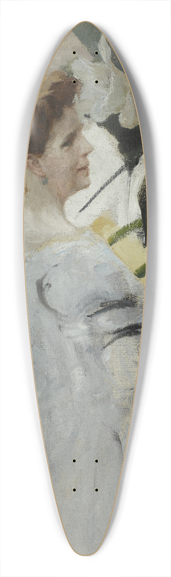 Jan Cigliski - White palette 39.3 inch art pintail longboard deck