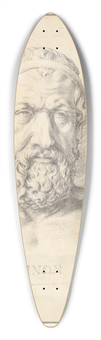Jan de Bisschop - Portrait Bust ofZeno 39.3 inch art pintail longboard deck
