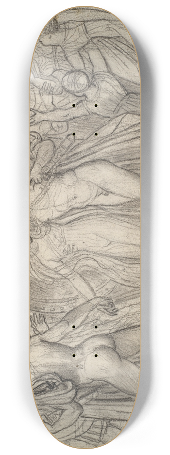 Joseph-Ferdinand Lancrenon - Composition Study for Castor and Pollux Freeing Helen 8.25 inch art skate deck