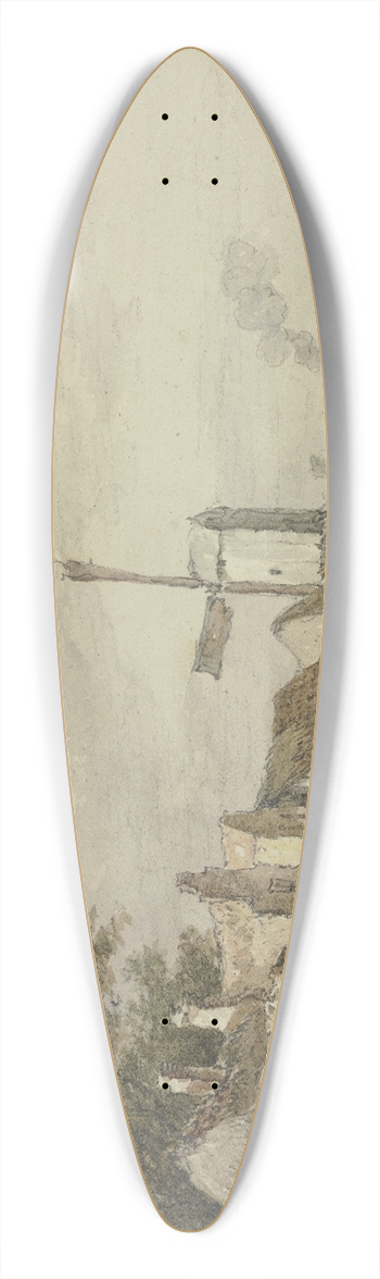 Jan Hulswit - Dorf mit einer Windmhle am Wasser 39.3 inch art pintail longboard deck