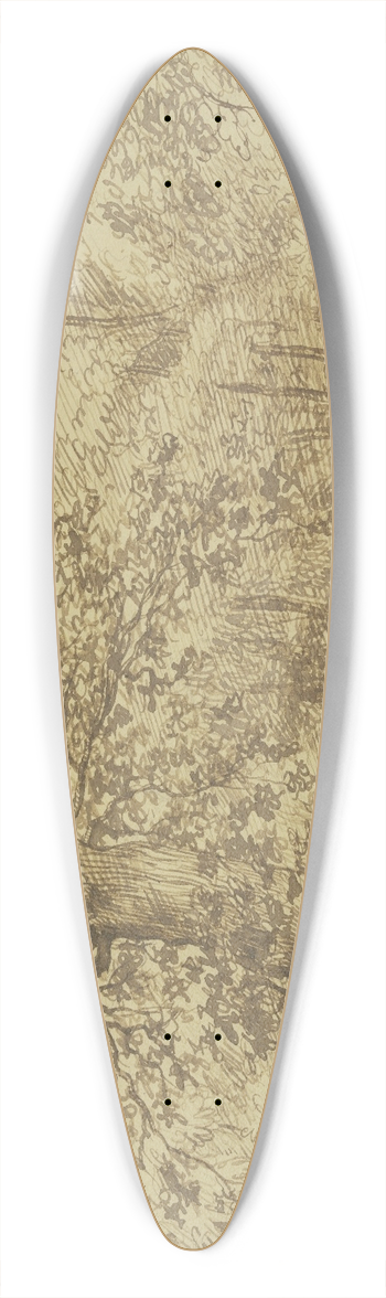 Jan Lievens - Waldpartie, links vom Wege eine grosse Eiche 39.3 inch art pintail longboard deck