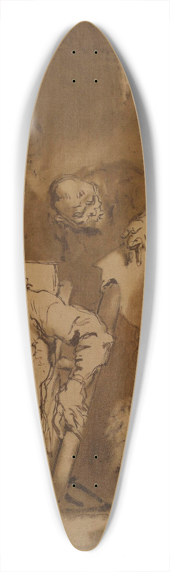 Jan Matejko - Mako Borkowic, sketch 39.3 inch art pintail longboard deck