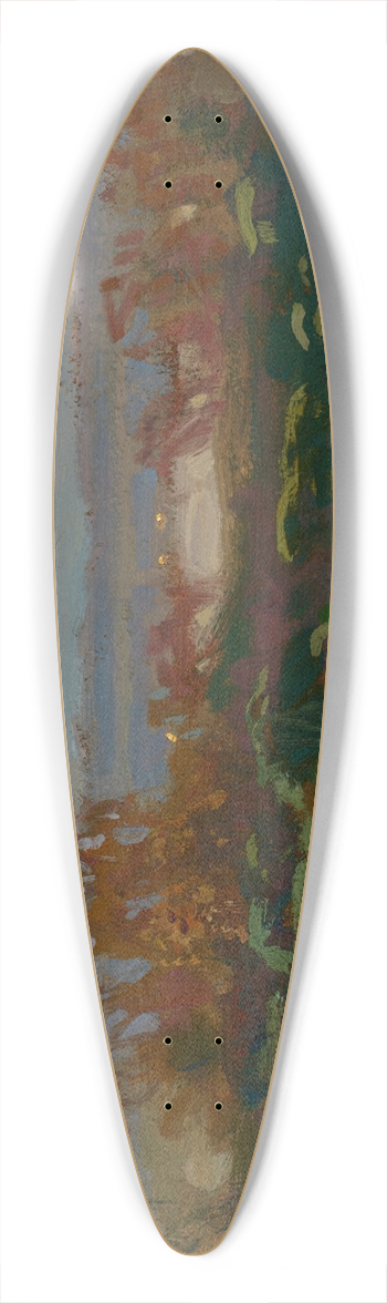 Jan Stanislawski - Dusk at the Dnieper River 39.3 inch art pintail longboard deck