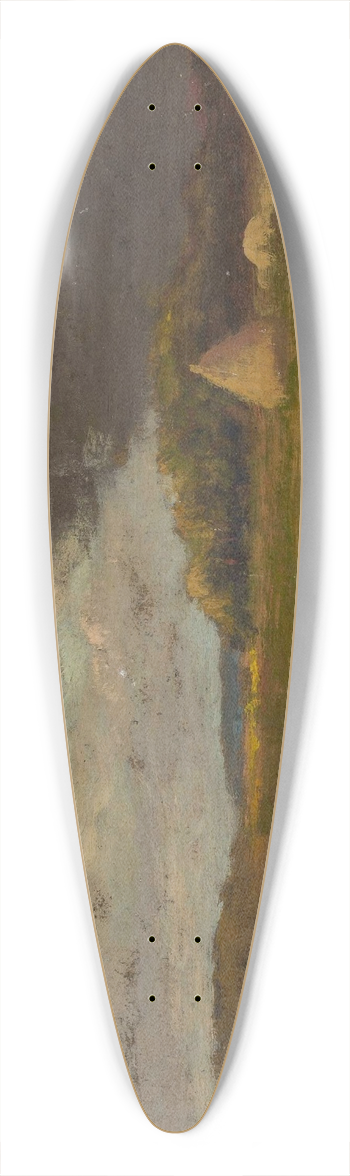 Jan Stanislawski - Landscape with a haystack 39.3 inch art pintail longboard deck