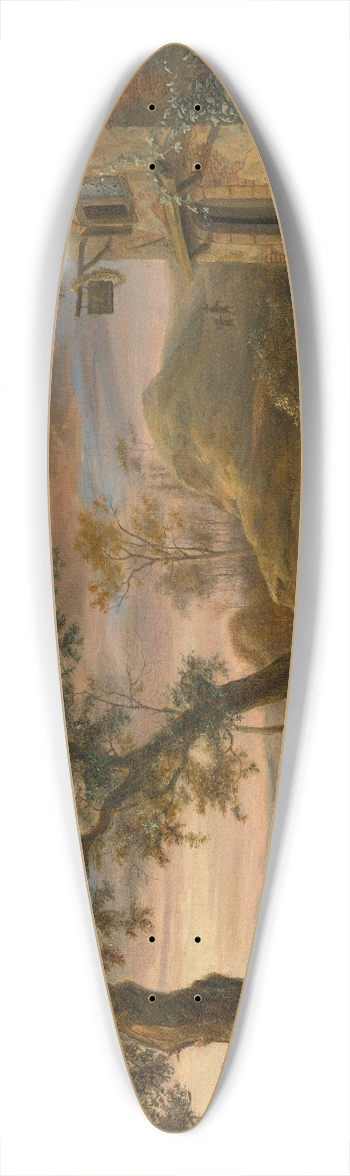 Jan Steen - A fortune teller and peasants before an inn with a river landscape beyond 39.3 inch art pintail longboard deck