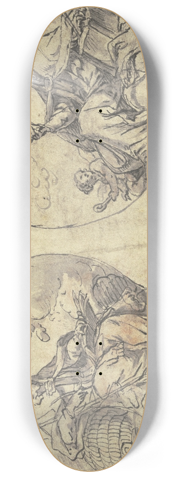 Joseph Hartmann - Zwei Kartuschen mit den Heiligen Ambrosius und Augustinus 8.25 inch art skate deck
