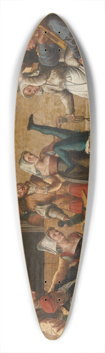 Jan van Amstel - Tavern Scene 39.3 inch art pintail longboard deck