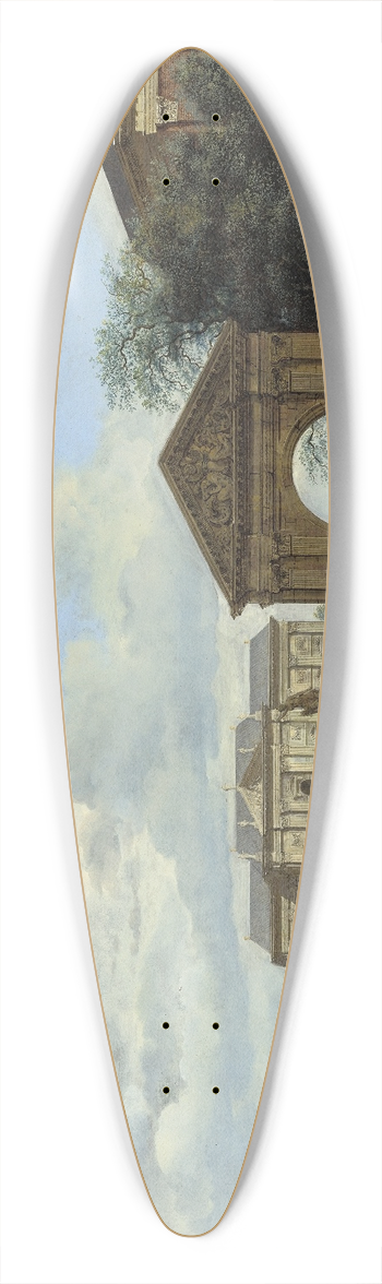 Jan van der Heyden - An Architectural Fantasy 39.3 inch art pintail longboard deck