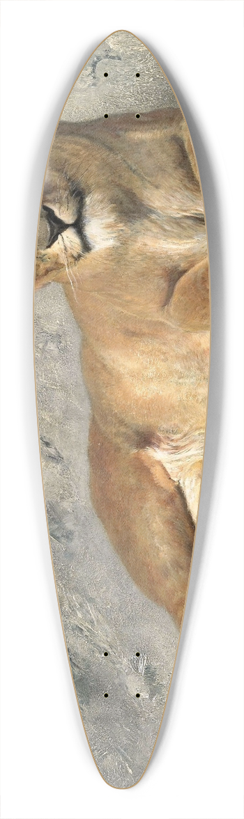 Jan van Essen - Lioness Resting 39.3 inch art pintail longboard deck