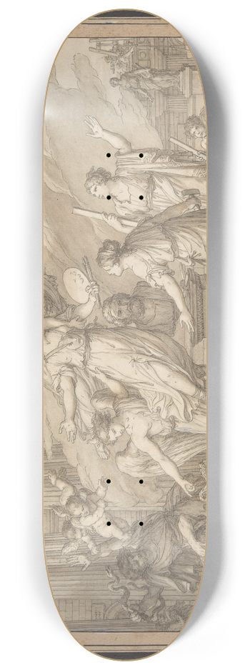 Joseph-Marie Vien - Allegory of the Arts 8.25 inch art skate deck
