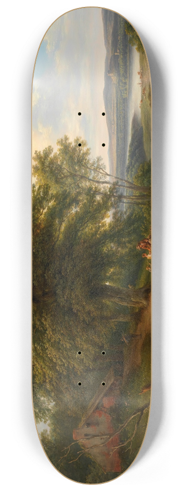 Joseph Mssmer - Flulandschaft mit Viehherde 8.25 inch art skate deck