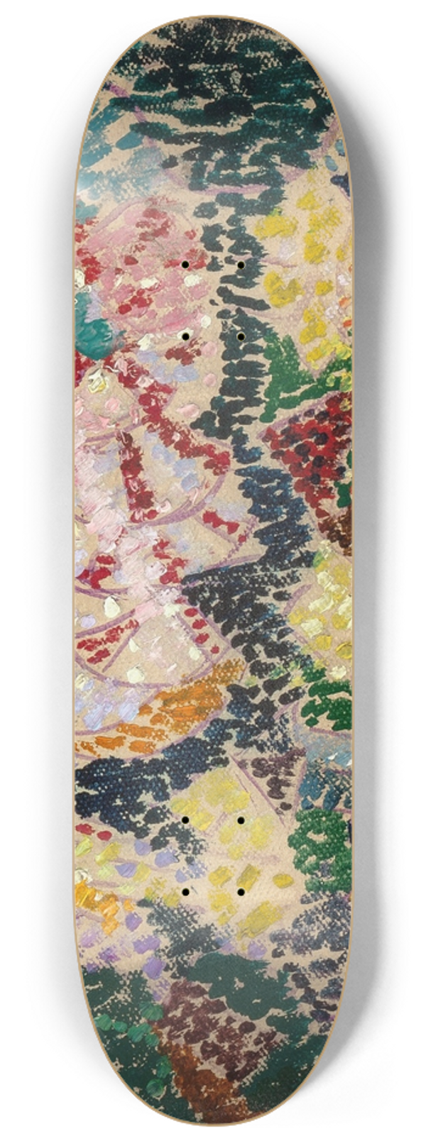 Joseph Stella - Pointillist Abstraction (Flowers) 8.25 inch art skate deck