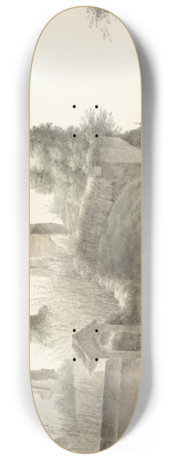 Josephus Augustus Knip - Neros Aqueduct in Rome 8.25 inch art skate deck