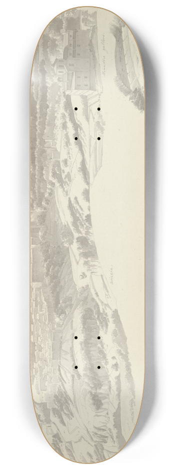Josephus Augustus Knip - View of Ariccia from Genzano 8.25 inch art skate deck