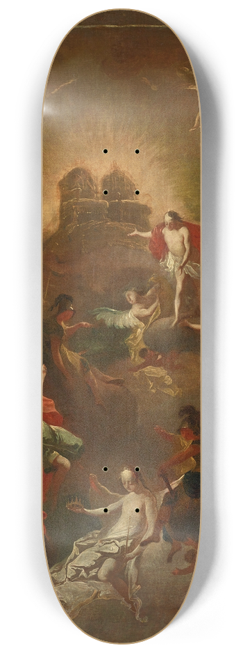 Joseph Winterhalder the younger - Christus und die neun Engelchre erwarten Maria vor seinem und ihrem Thron 8.25 inch art skate deck