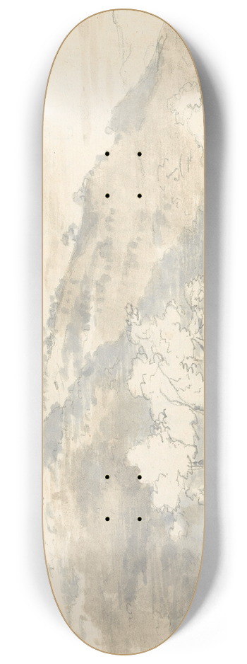 Joseph Wright of Derby - Landscape with Building on a Distant Hill 8.25 inch art skate deck