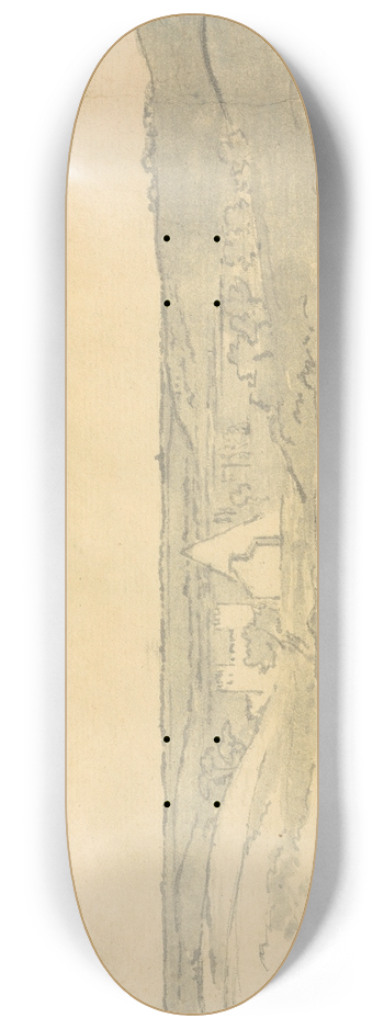 Joseph Wright of Derby - Landscape with Distant Buildings 8.25 inch art skate deck