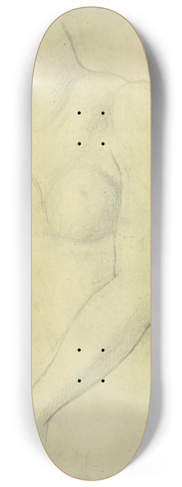 Joseph Wright of Derby - Sketch of a Female Nude Resembling the Medici Venus 8.25 inch art skate deck