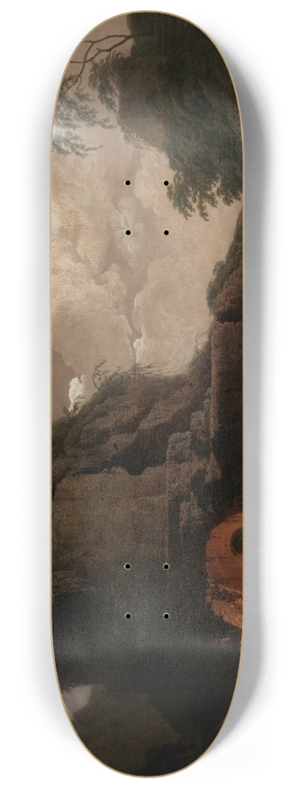 Joseph Wright of Derby - Virgils Tomb by Moonlight, with Silius Italicus Declaiming 8.25 inch art skate deck