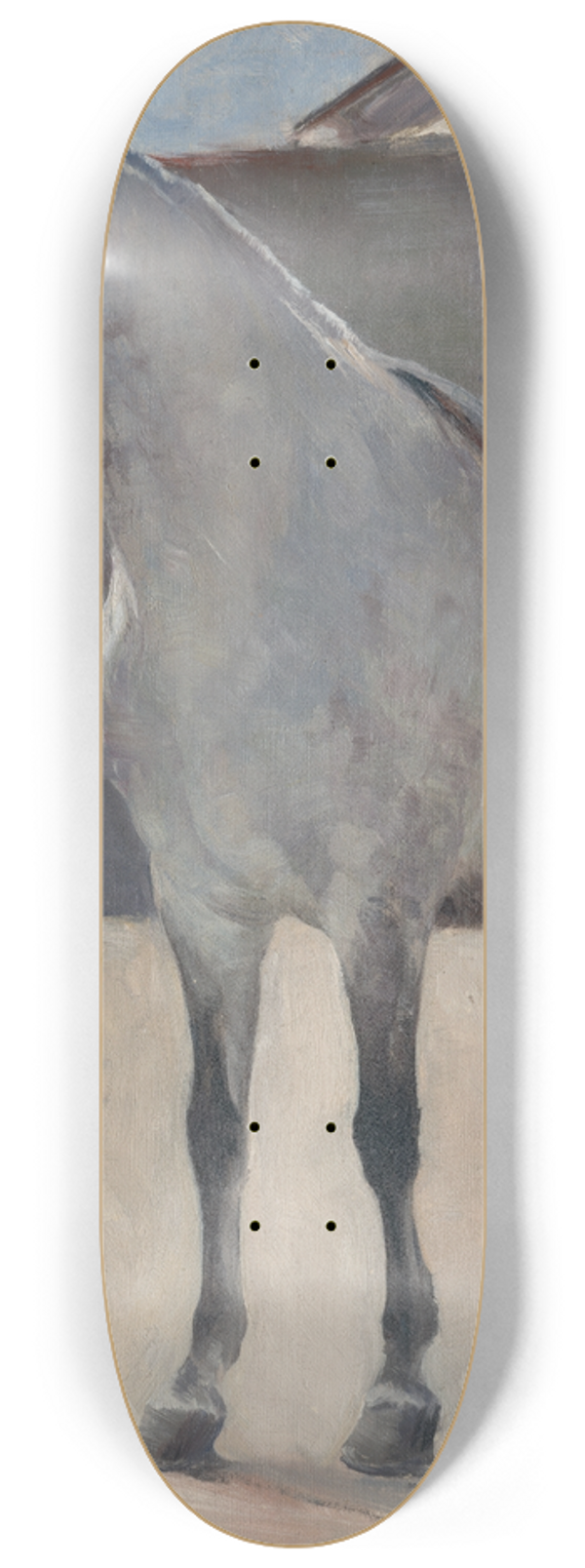 Jozef Hanula - Study of a Grey Horse with a Coachman 8.25 inch art skate deck