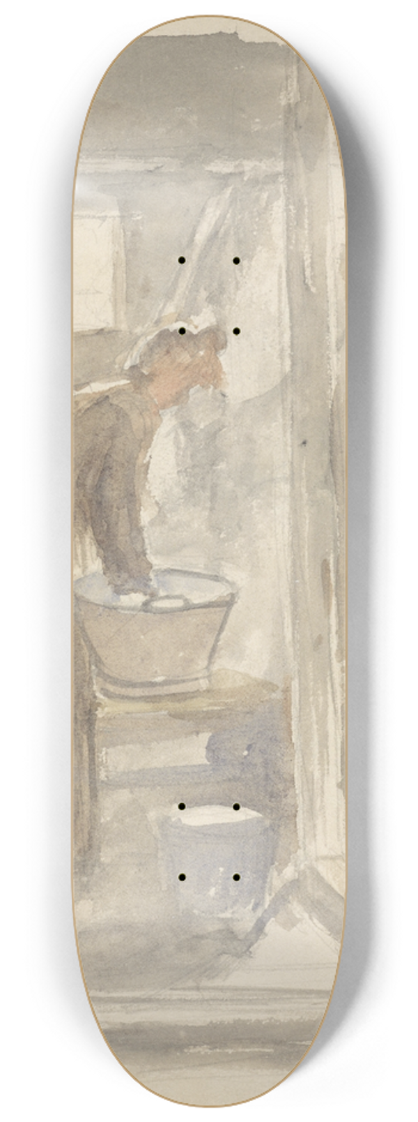 Jozef Israls - Interieur met vrouw aan de wastobbe 8.25 inch art skate deck