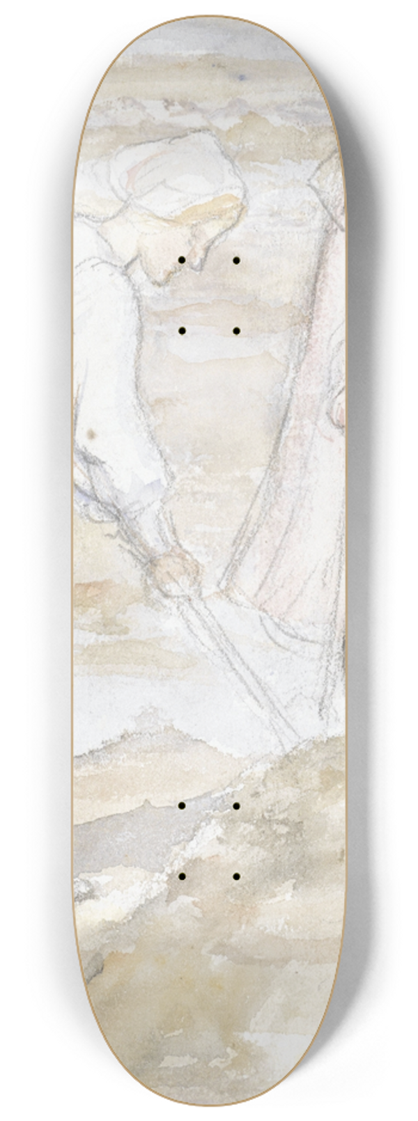 Jozef Israls - Twee meisjes in roze en wit op het strand 8.25 inch art skate deck