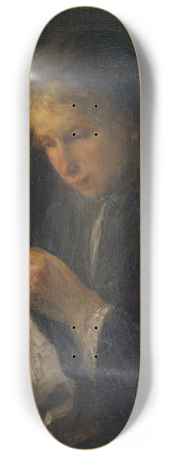 Jozef Israls - Woman Sewing 8.25 inch art skate deck
