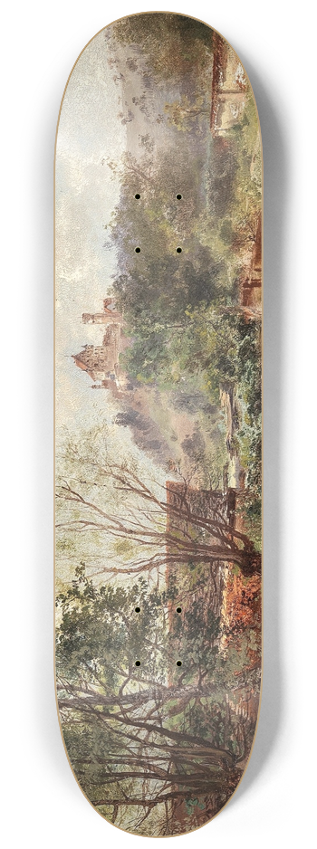 Jozsef von Molnar - A Summer Day by the River 8.25 inch art skate deck