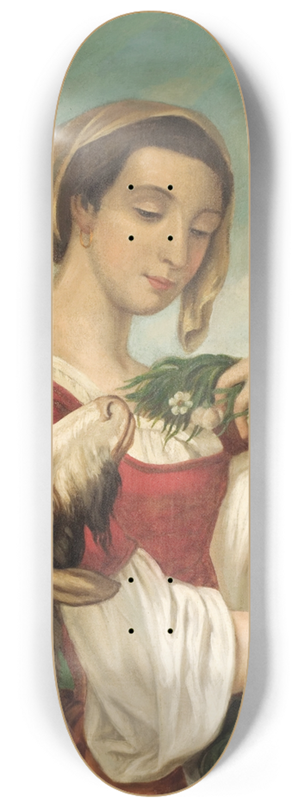 Juan Cordero - Portrait of a Woman with a Goat 8.25 inch art skate deck