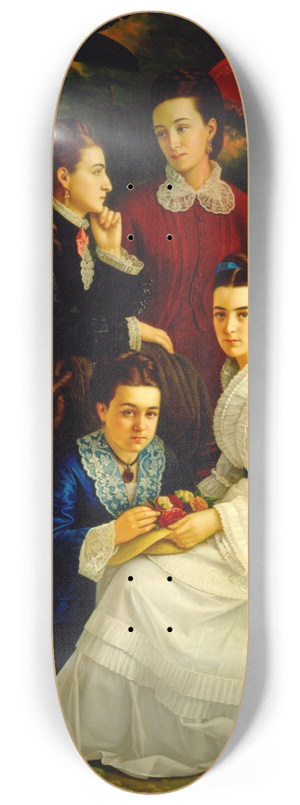 Juan Cordero - Portrait of the Daughters of Manuel Cordero 8.25 inch art skate deck