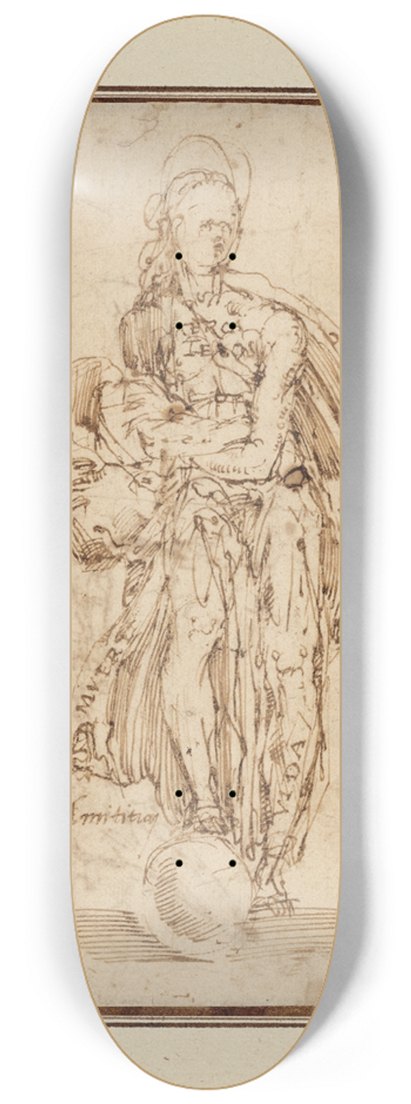 Juan del Castillo - Allegorical Figure of Friendship 8.25 inch art skate deck