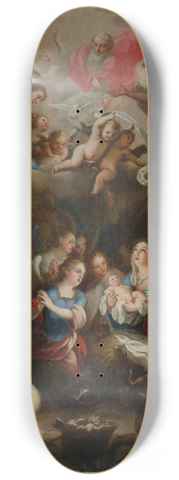 Juan Francisco de Aguilera - Adoration of the Shepherds 8.25 inch art skate deck
